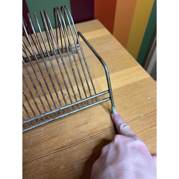 Gold LP record racks holder brass organization collection patina tarnished - Picture 5 of 5